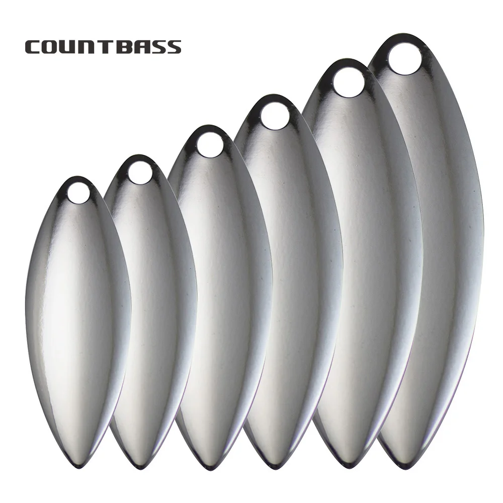 Bass Fishing Lure - Countbass 50 Stück Größe 1–6 Weiden-Spinnerklingen