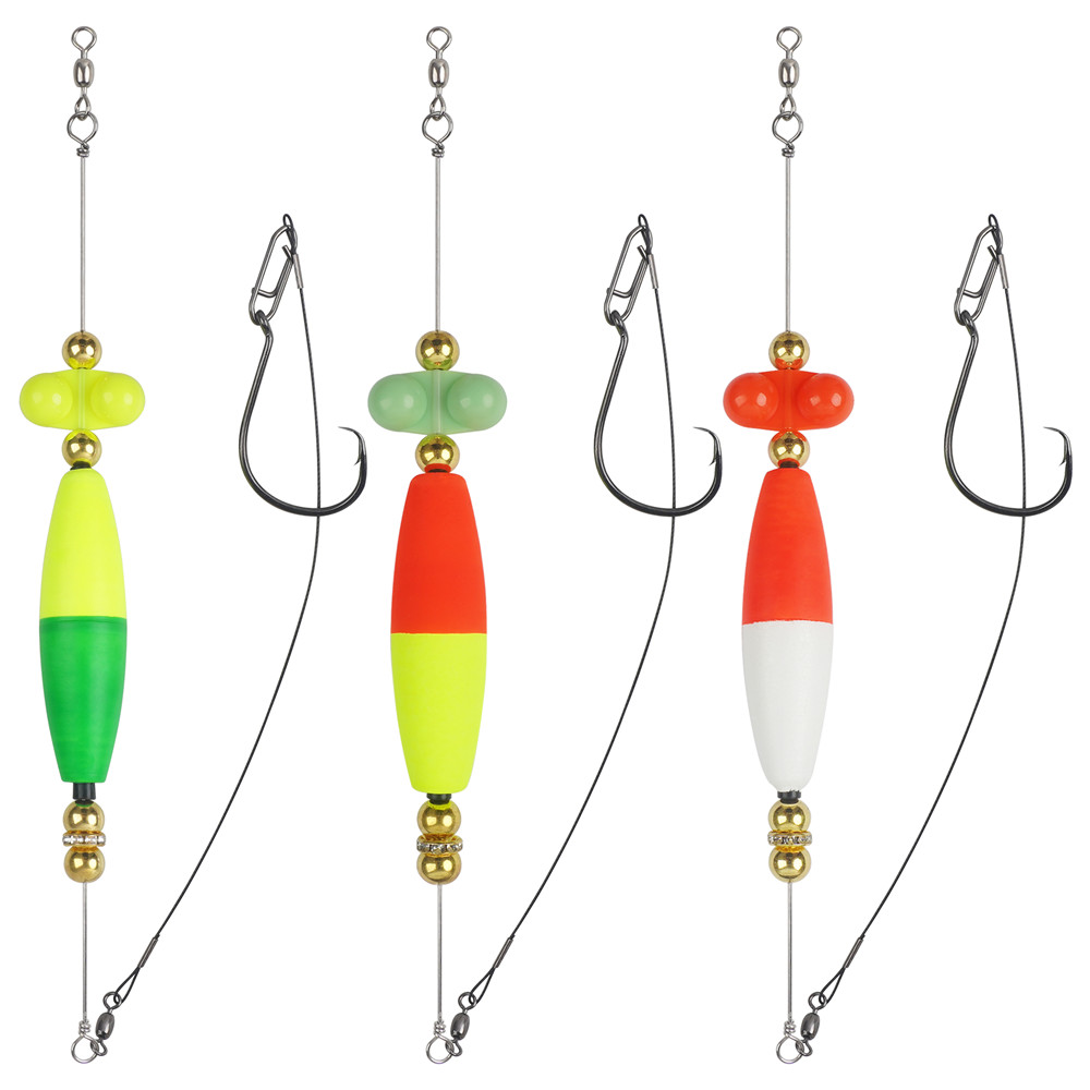 Fishing Equipment Shop - 3-teiliges Rassel-Katzenfisch-Rig-Set mit Schwimmer, Katzenfisch-Vorfach-Rig, Schwimmer,