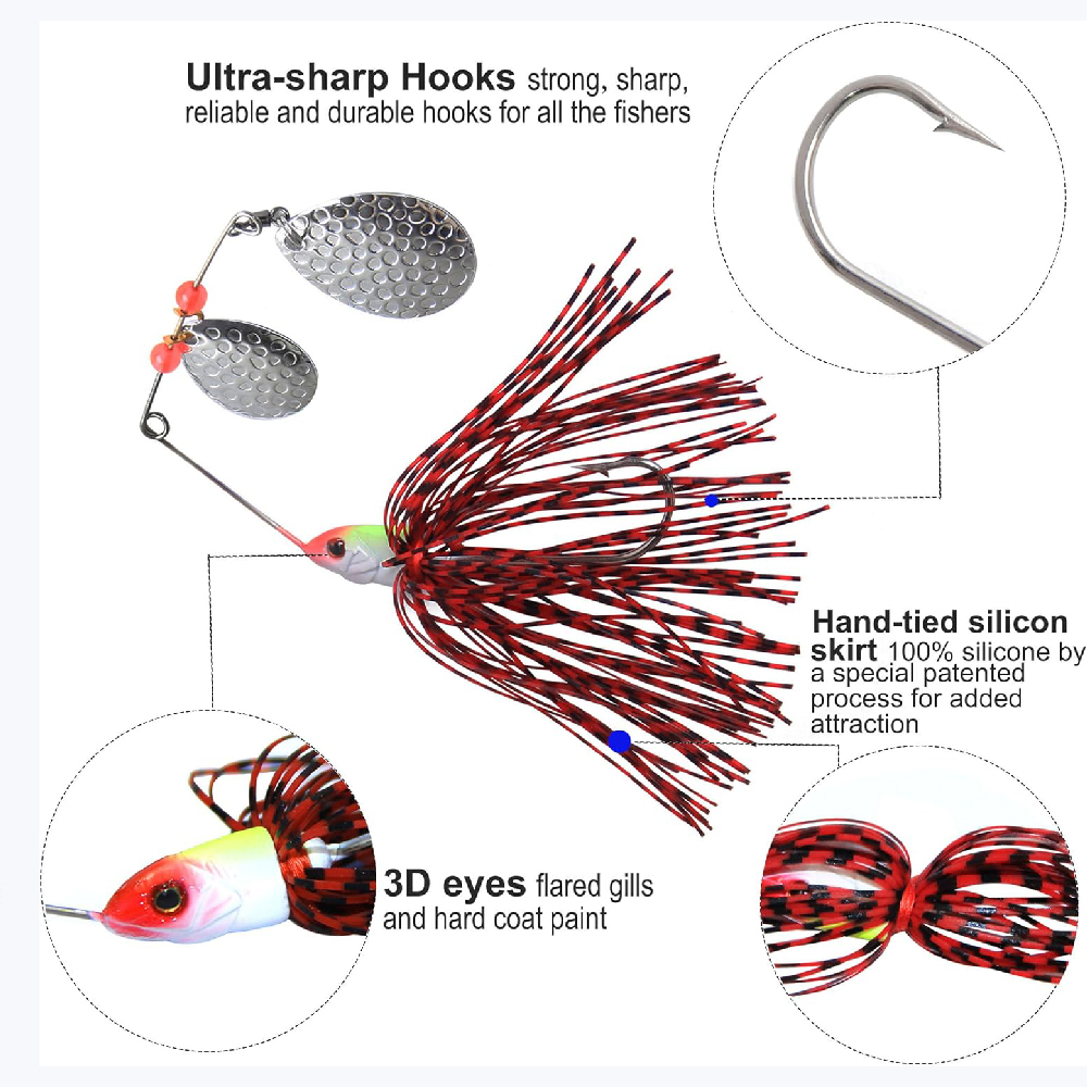 6 Stück Spinnerbait Angelköder – Fishing Equipment Shop Bewertung und Preis